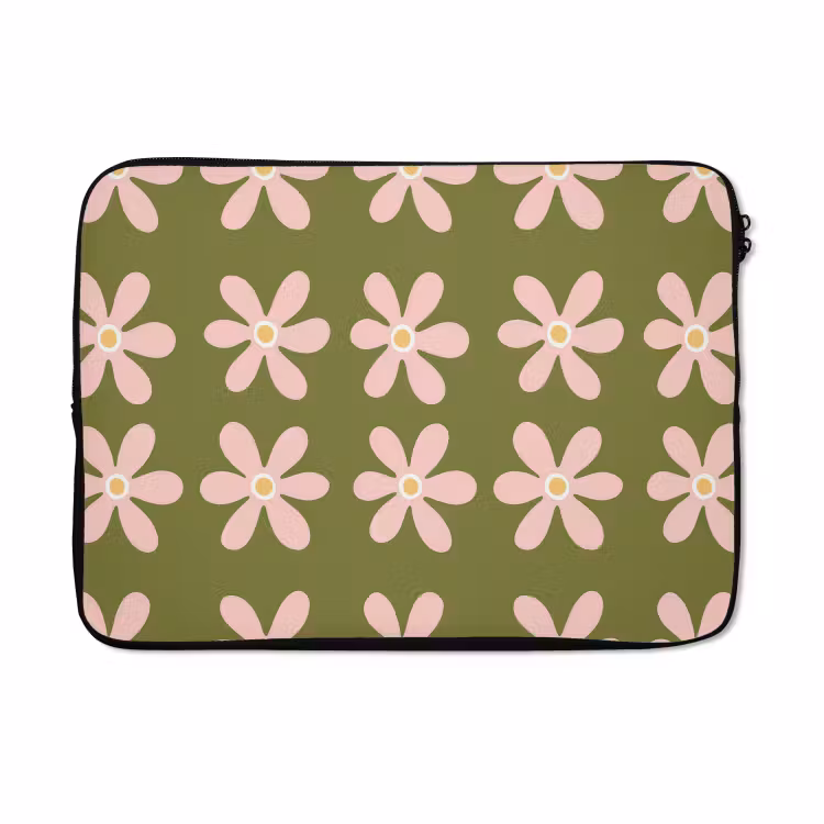 Laptophoes - Bloem - Modern - Groen — 5