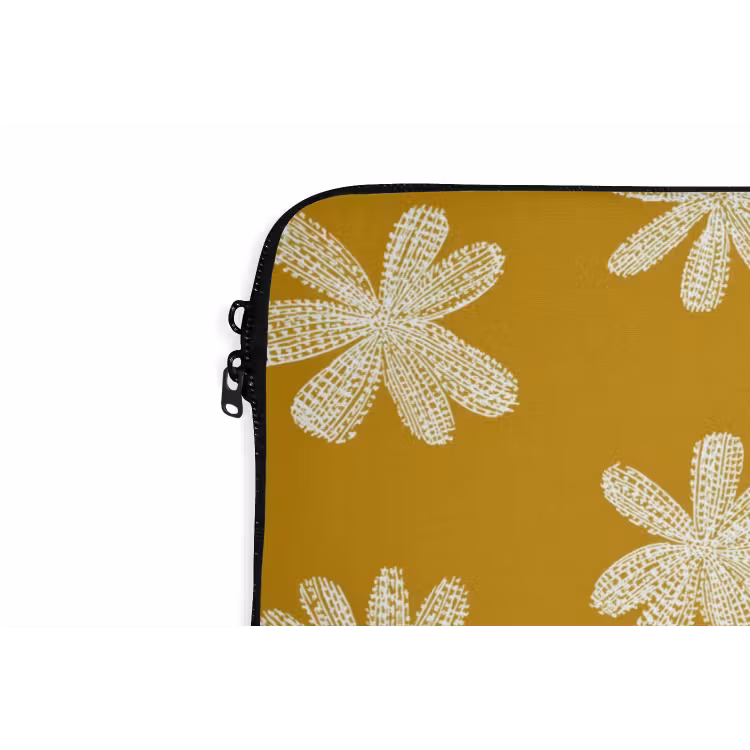 Laptophoes - Bloem - Speels - Okergeel — 6