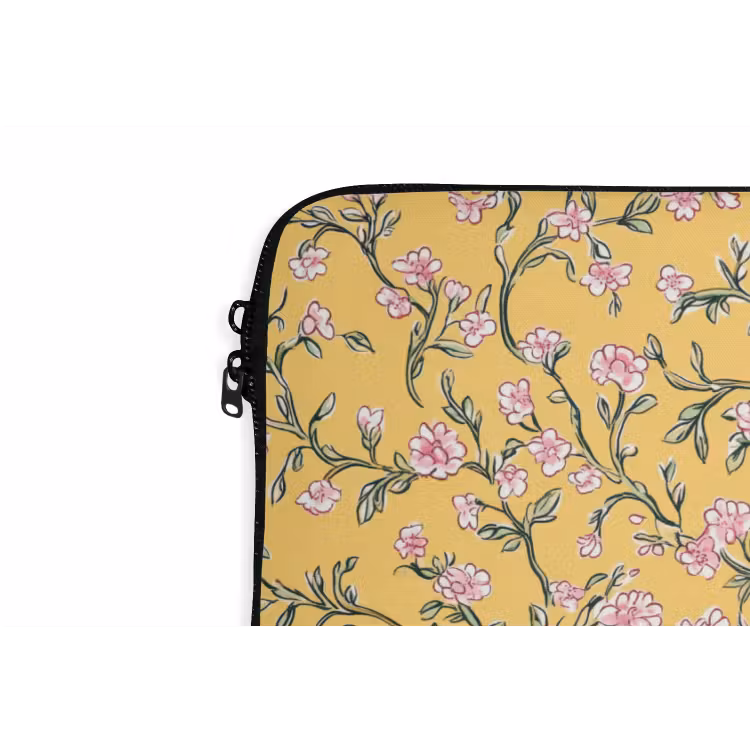 Laptophoes - Bloemen - Motief - Geel — 6