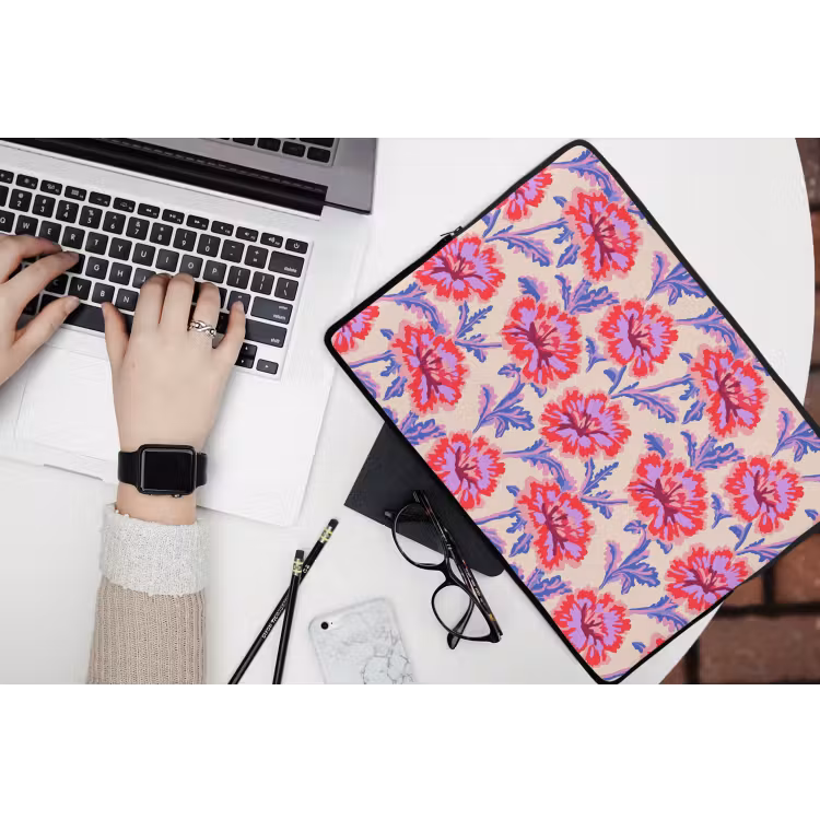 Laptophoes - Bloemen - Patroon - Meerkleurig — 3