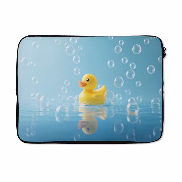 Laptophoes - Bubbels - Badeend - Geel — 5