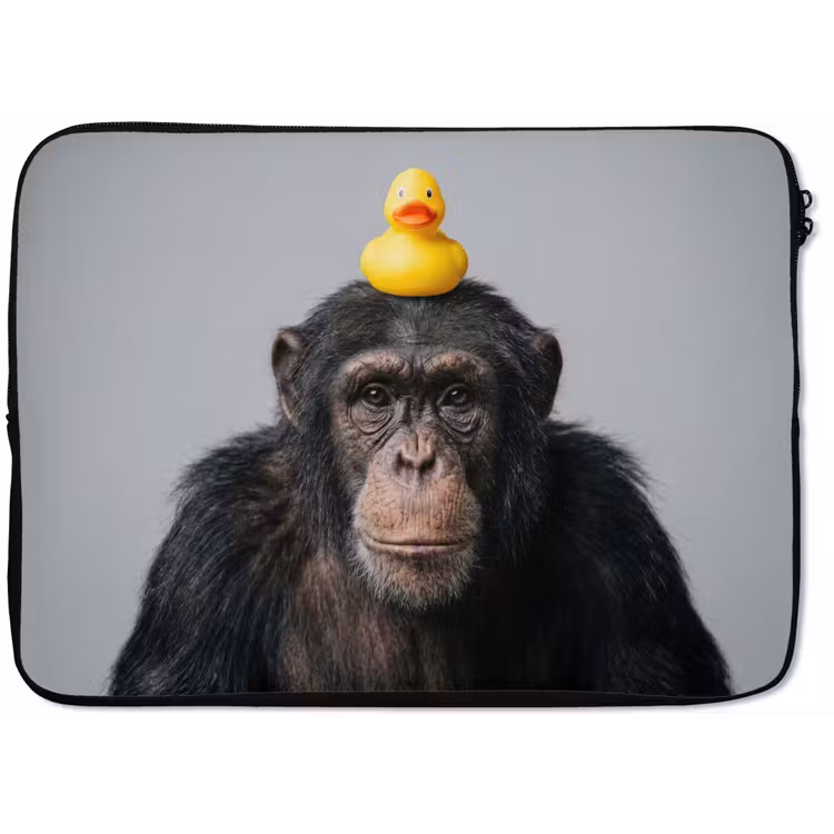 Laptophoes - Chimpansee - Badeend - Grijs — 1