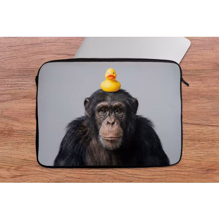 Laptophoes - Chimpansee - Badeend - Grijs — 2