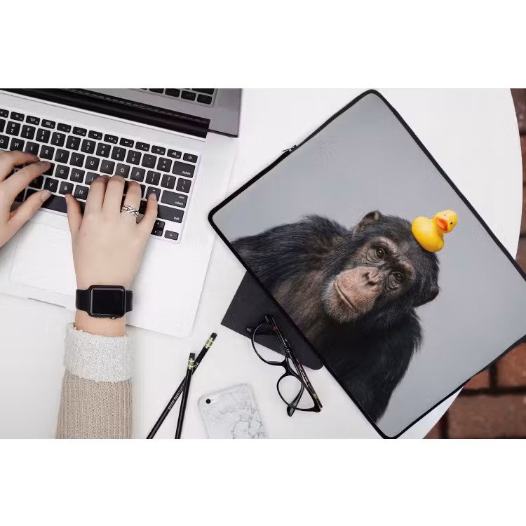Laptophoes - Chimpansee - Badeend - Grijs — 3