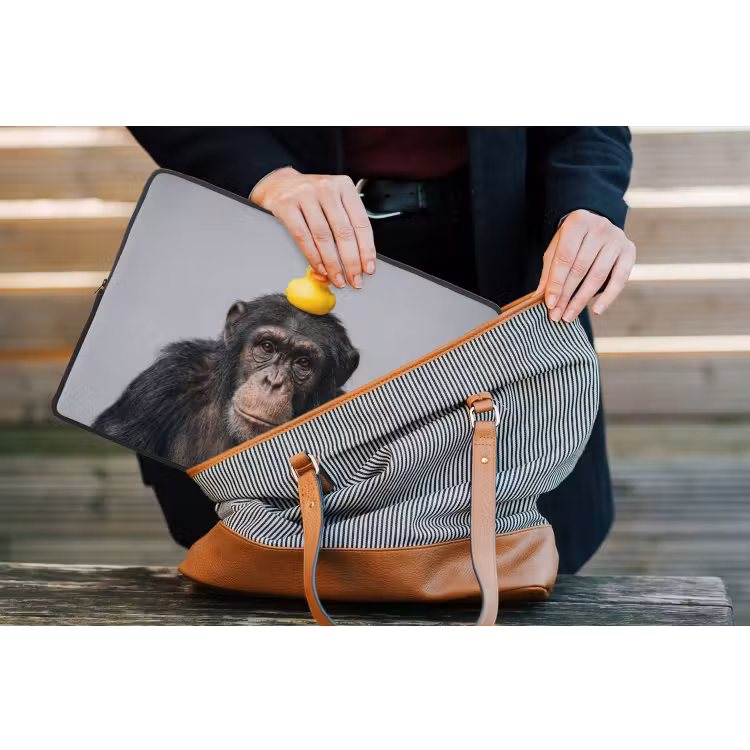 Laptophoes - Chimpansee - Badeend - Grijs — 4