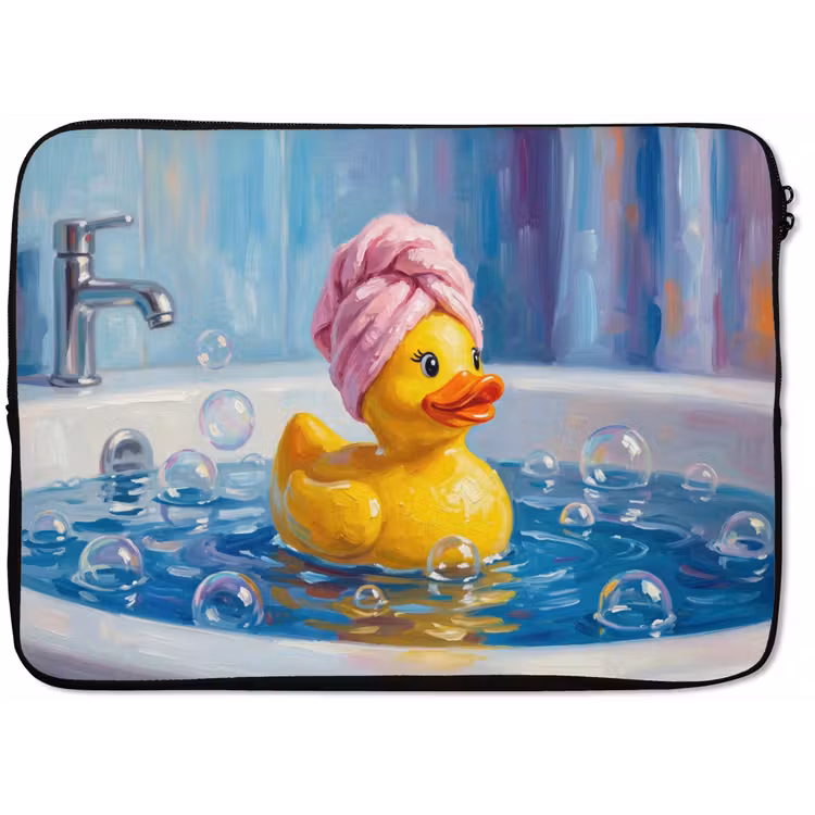 Laptophoes - Creatief - Badeend - Kleurrijk — 1