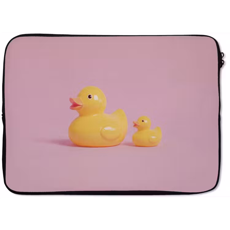 Laptophoes - Eendjes - Vrolijk - Roze — 1