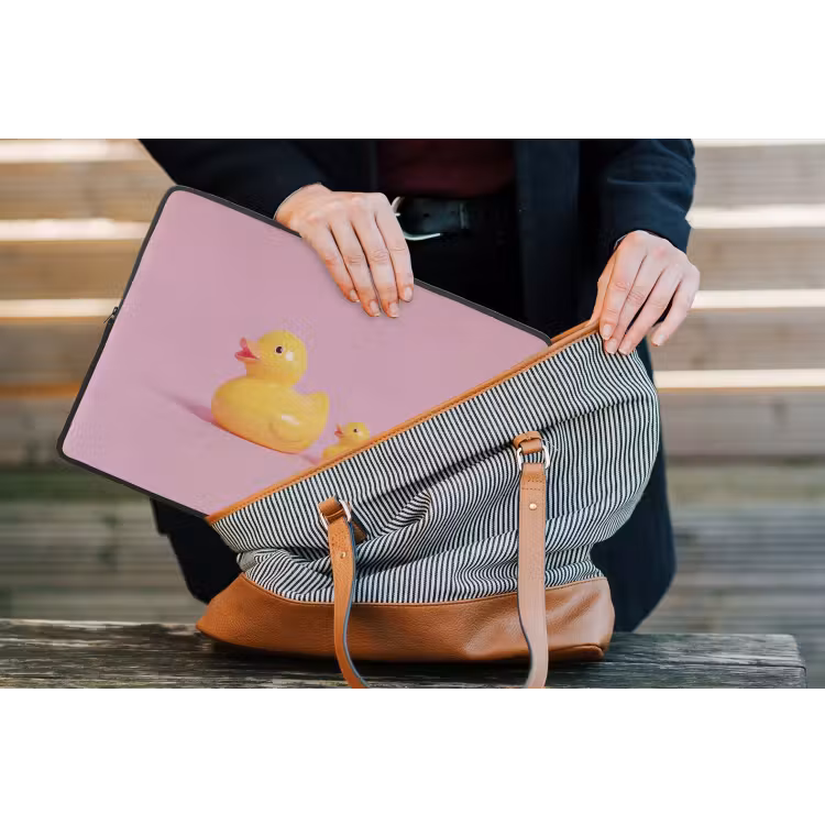 Laptophoes - Eendjes - Vrolijk - Roze — 4