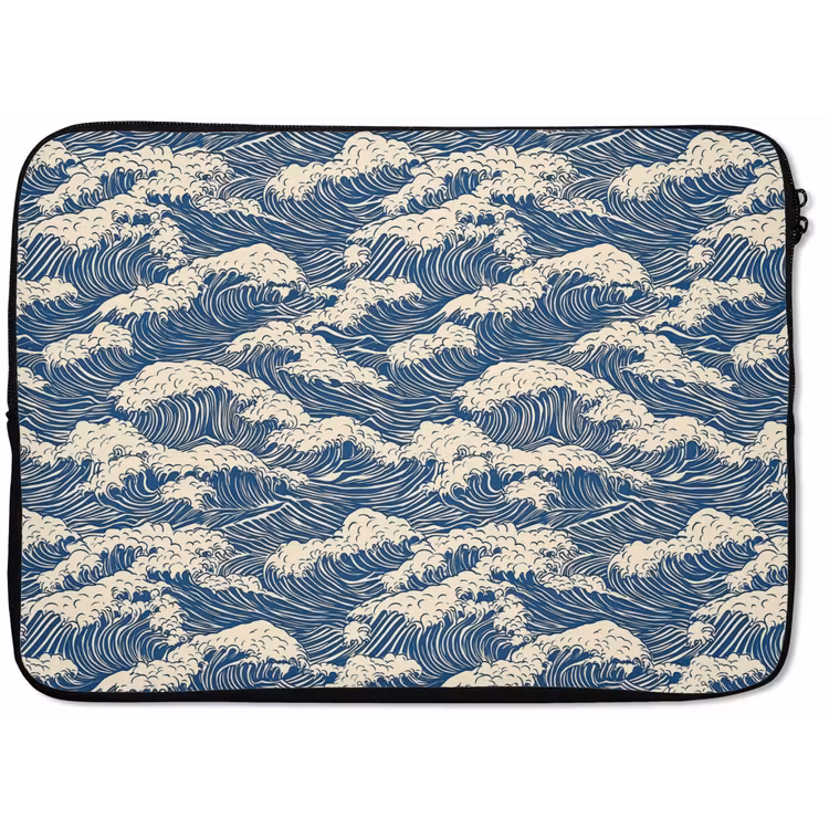 Laptophoes - Golven - Klassiek - Blauw — 1