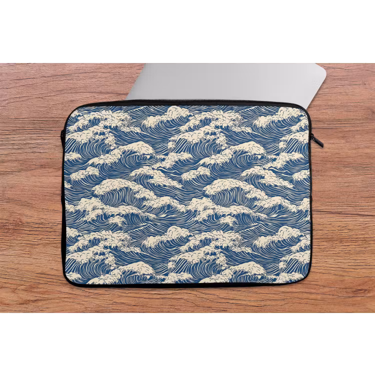 Laptophoes - Golven - Klassiek - Blauw — 2