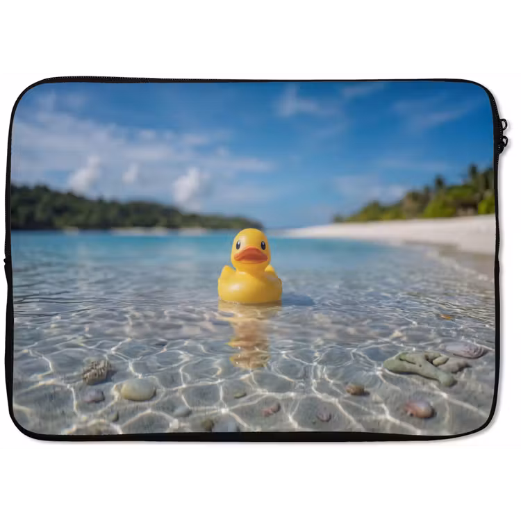 Laptophoes - Tropisch - Badeend - geel — 1