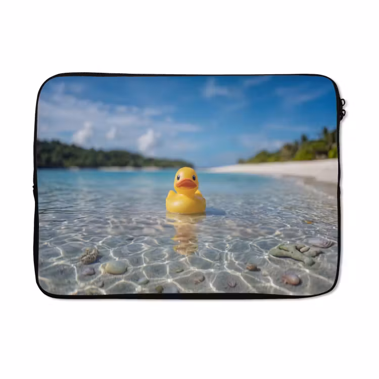 Laptophoes - Tropisch - Badeend - geel — 5