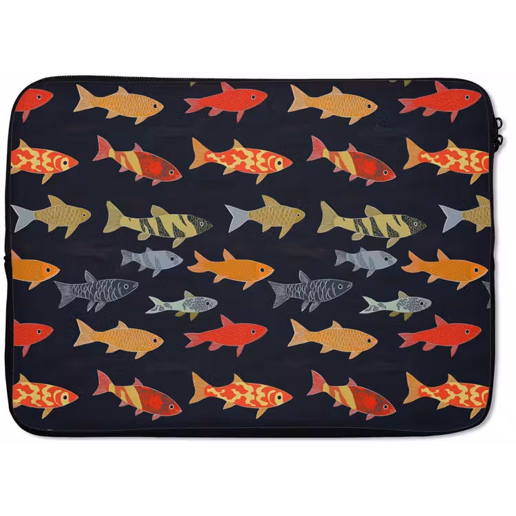Laptophoes - Vissen - Patroon - Kleurrijk — 1