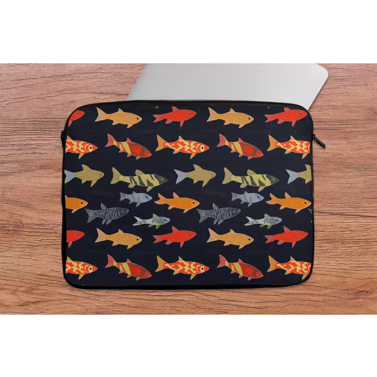 Laptophoes - Vissen - Patroon - Kleurrijk — 2