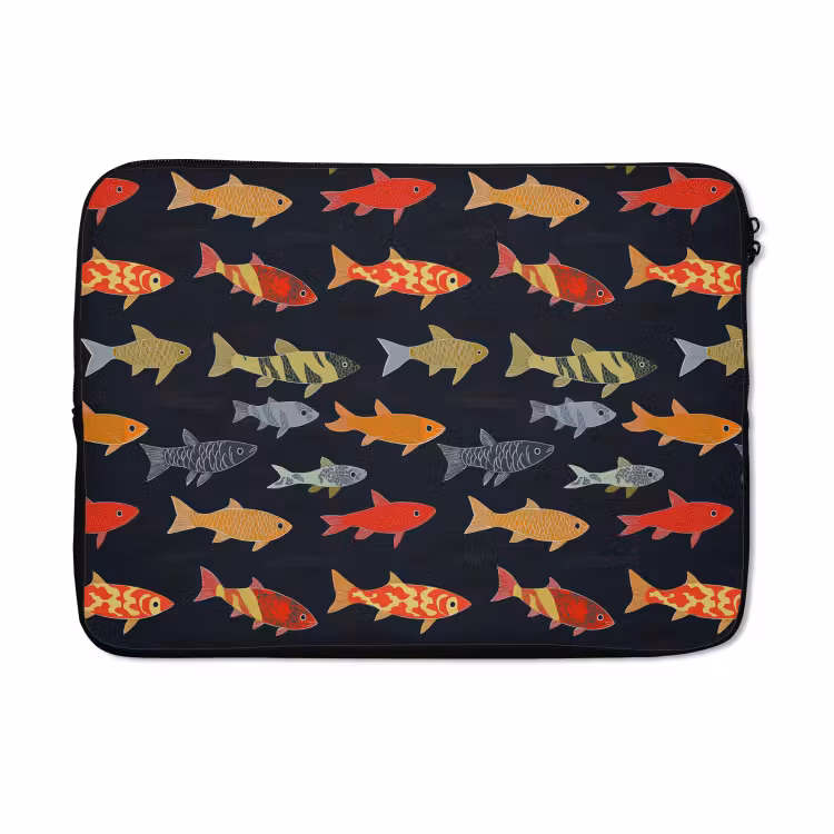 Laptophoes - Vissen - Patroon - Kleurrijk — 5
