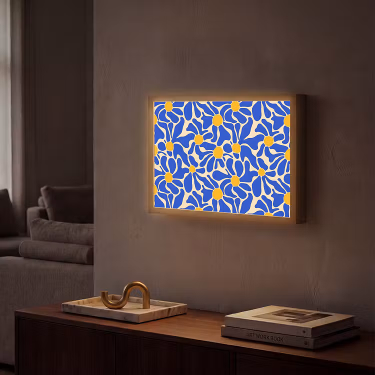 Lightbox - Wandlamp - Abstract - Bloem - Blauw — 2
