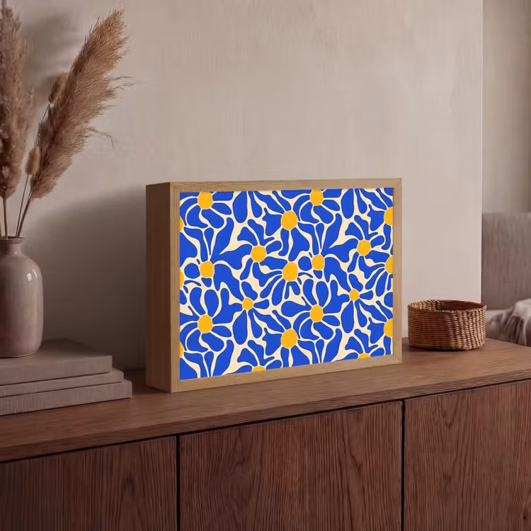 Lightbox - Wandlamp - Abstract - Bloem - Blauw — 4