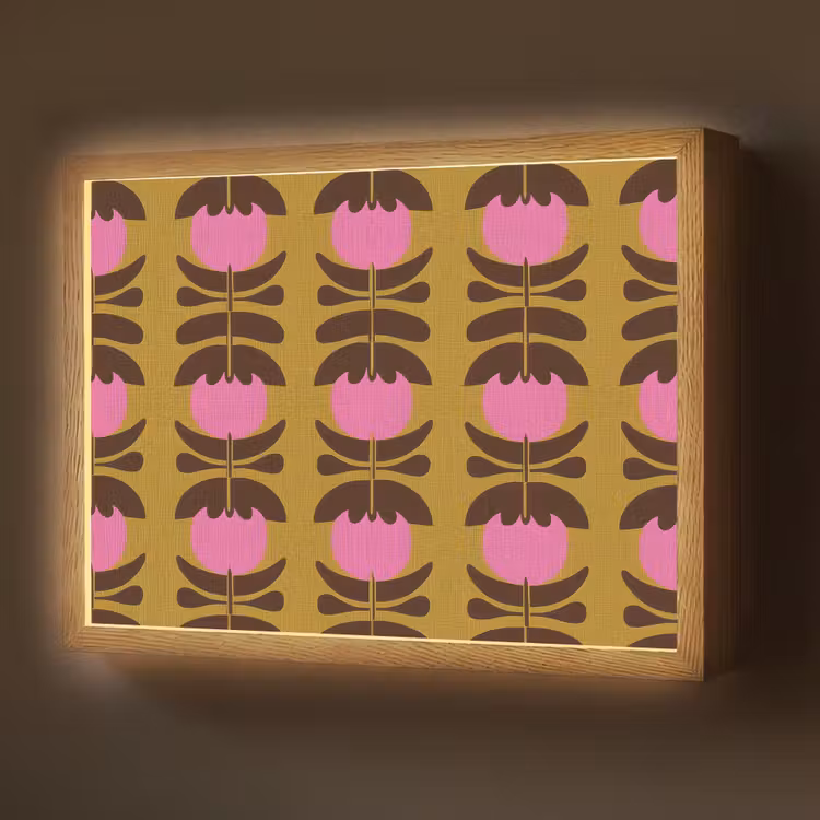 Lightbox - Wandlamp - Abstract - Bloemen - Roze — 1
