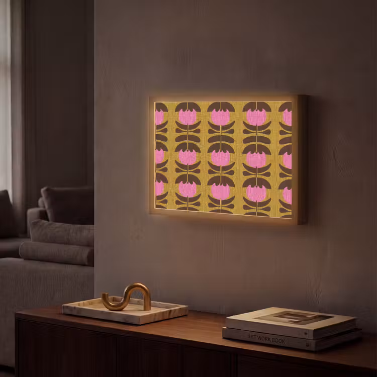 Lightbox - Wandlamp - Abstract - Bloemen - Roze — 2