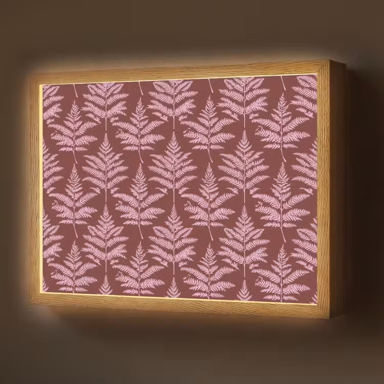 Lightbox - Wandlamp - Blad - Patroon - Paars — 1