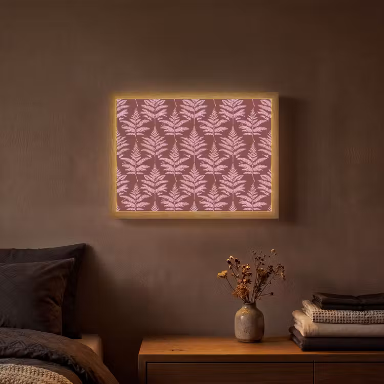 Lightbox - Wandlamp - Blad - Patroon - Paars — 3