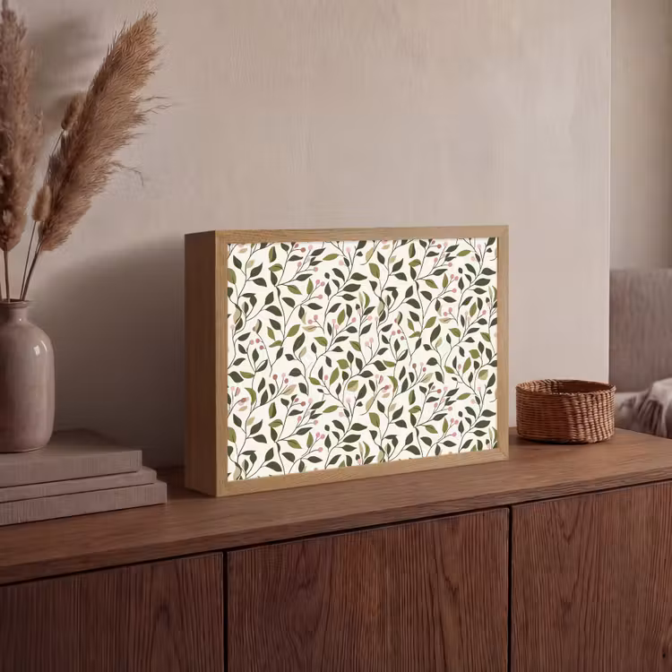 Lightbox - Wandlamp - Bladeren - Bessen - Roze — 4