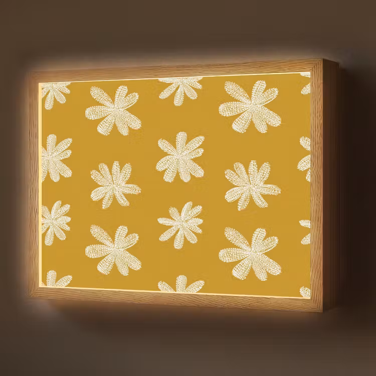 Lightbox - Wandlamp - Bloem - Speels - Okergeel — 1