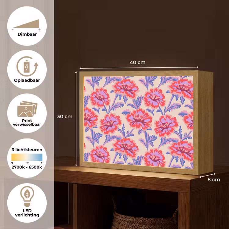 Lightbox - Wandlamp - Bloemen - Patroon - Meerkleurig — 10