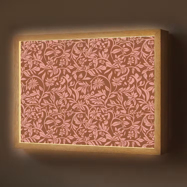 Lightbox - Wandlamp - Bloemen - Print - Roze — 1