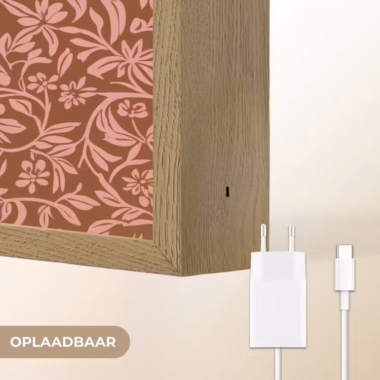 Lightbox - Wandlamp - Bloemen - Print - Roze — 7
