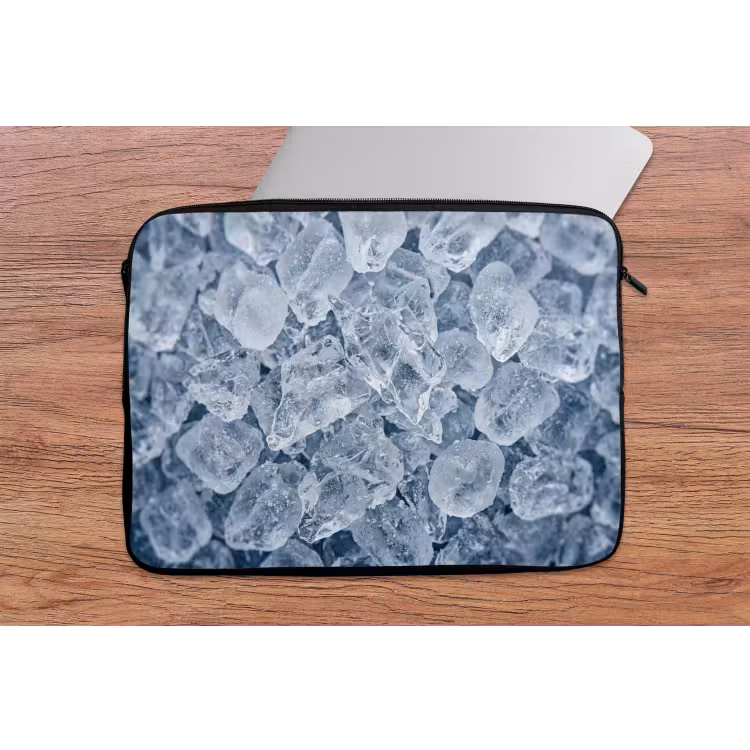 Laptophoes - Ijsblokjes - Water - Blauw — 2