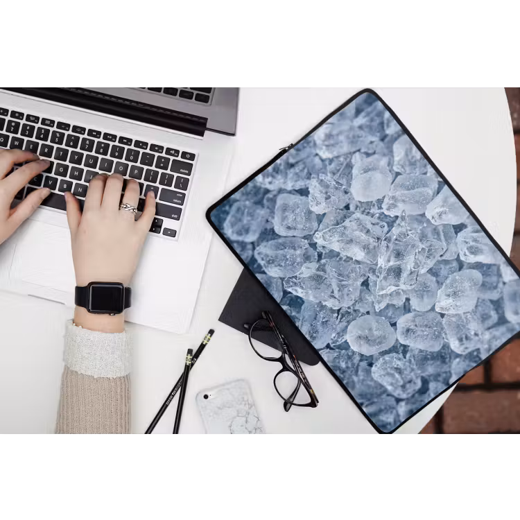 Laptophoes - Ijsblokjes - Water - Blauw — 3