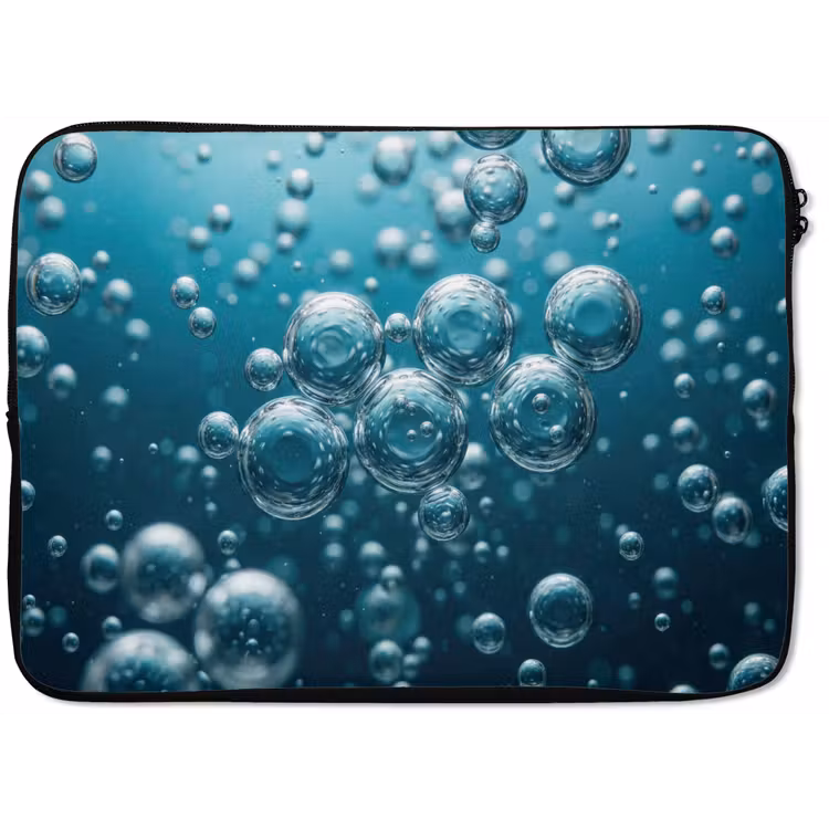 Laptophoes - Luchtbellen - Dynamisch - Blauw — 1