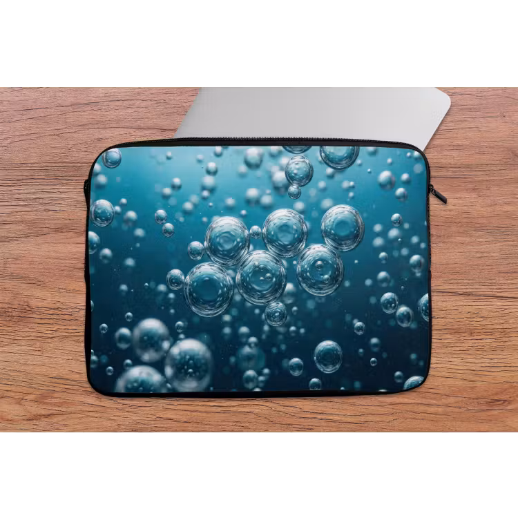 Laptophoes - Luchtbellen - Dynamisch - Blauw — 2