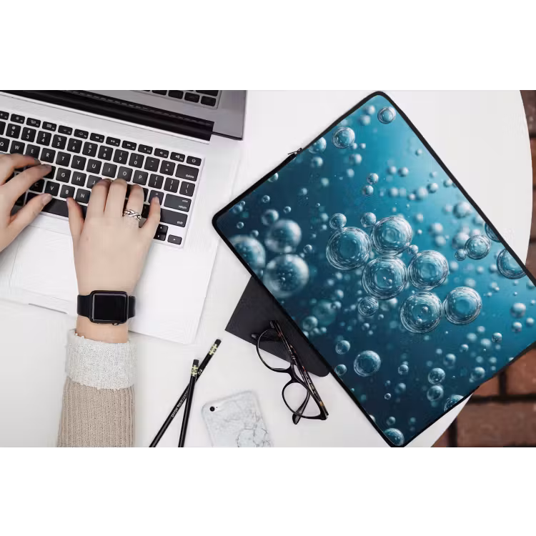 Laptophoes - Luchtbellen - Dynamisch - Blauw — 3