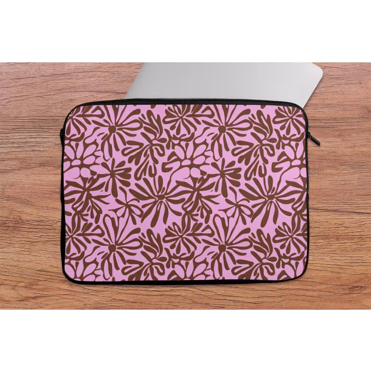 Laptophoes - Organisch - Patroon - Roze — 2