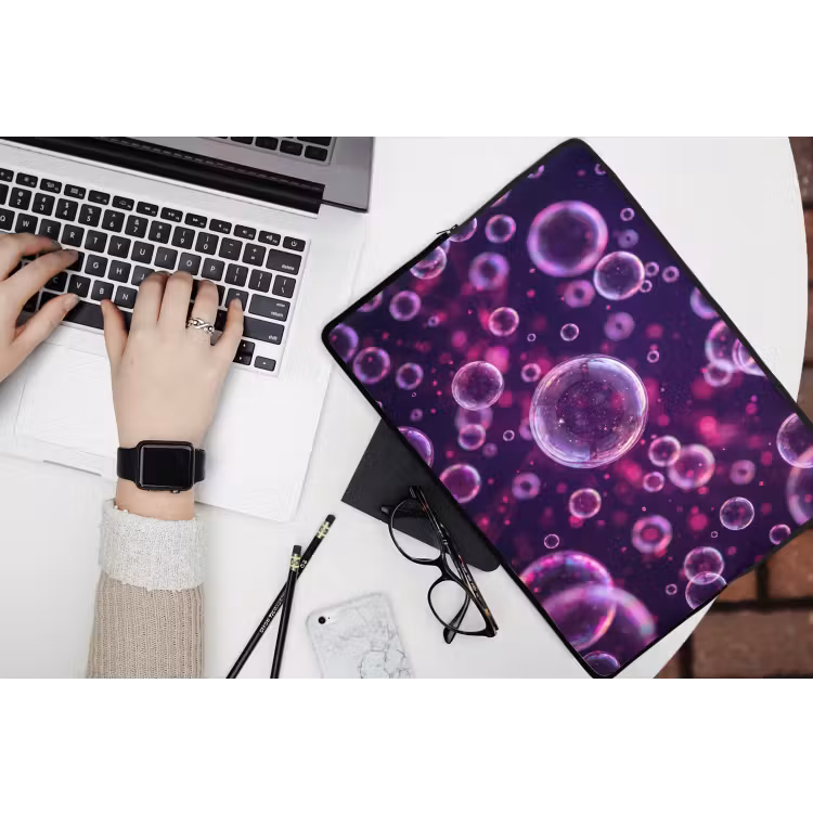 Laptophoes - Paars - Bubbels - Schuim — 3