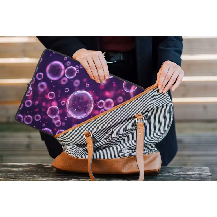 Laptophoes - Paars - Bubbels - Schuim — 4