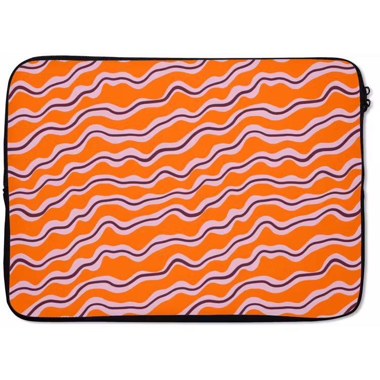 Laptophoes - Retro - Golvend - Oranje — 1