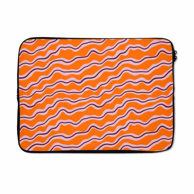 Laptophoes - Retro - Golvend - Oranje — 5