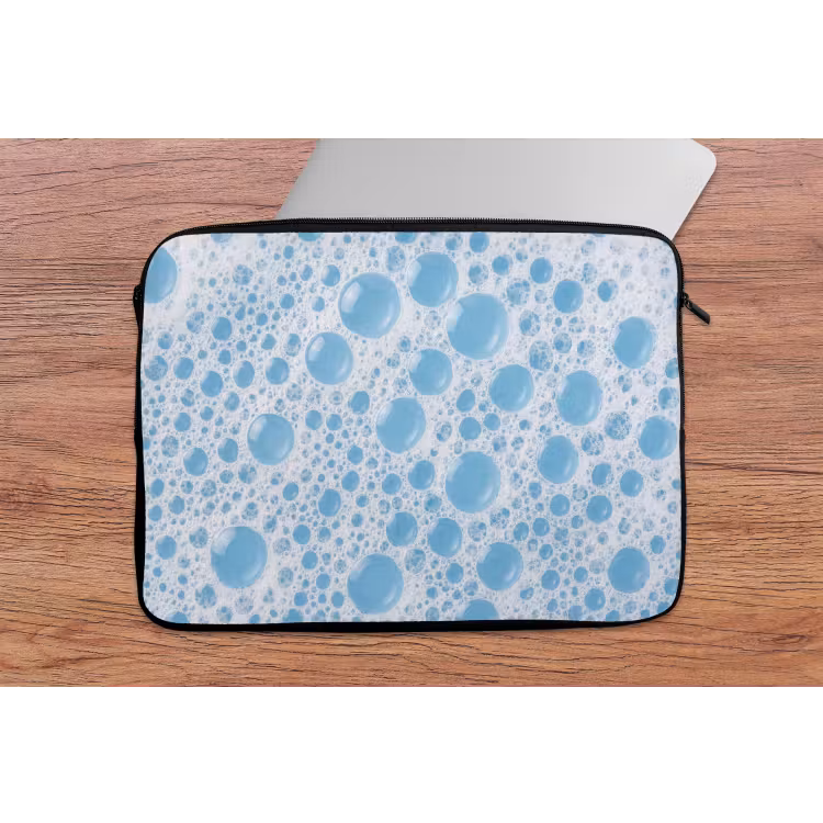Laptophoes - Schuim - Bubbels - Blauw — 2