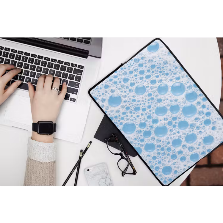 Laptophoes - Schuim - Bubbels - Blauw — 3