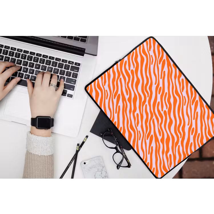 Laptophoes - Strepen - Dynamisch - Oranje — 3