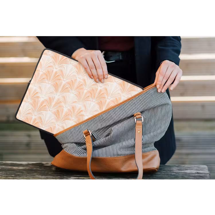 Laptophoes - Waaier - Patroon - Perzik — 4