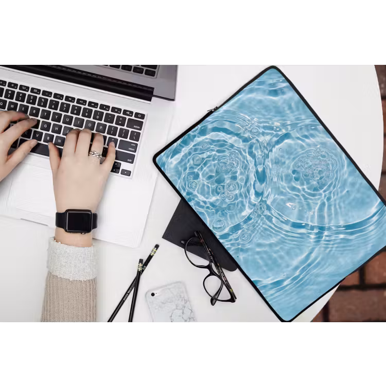 Laptophoes - Water - Blauw - bubbels — 3