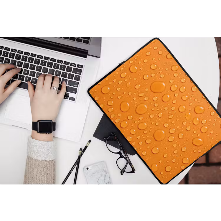 Laptophoes - Water - Druppels - Oranje — 3