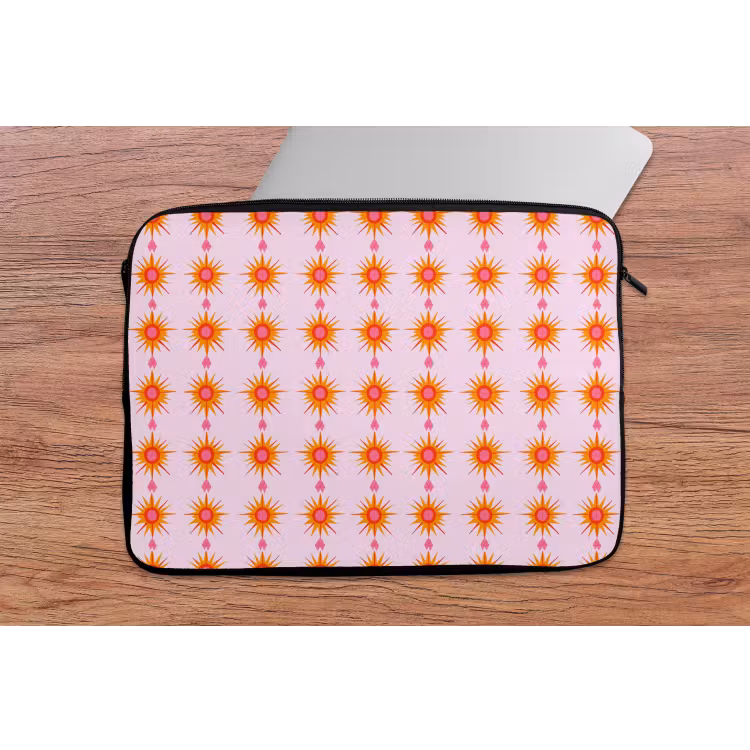 Laptophoes - Zon - Motief - Roze — 2