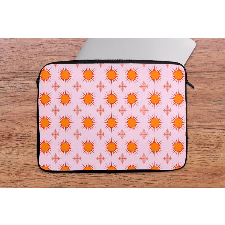 Laptophoes - Zon - Patroon - Roze — 2