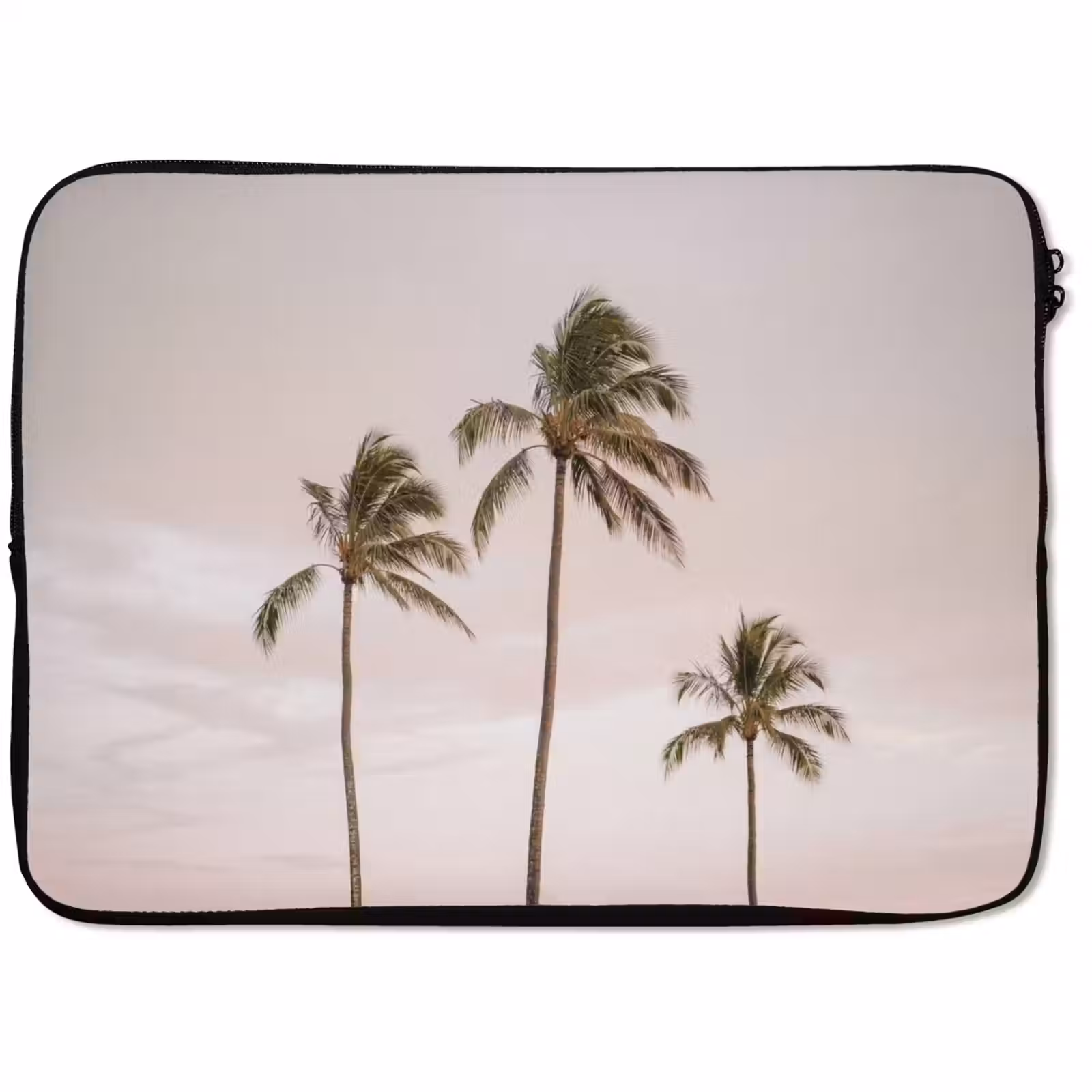Laptophoes - Palmbomen - Zonsondergang - Roze — 1