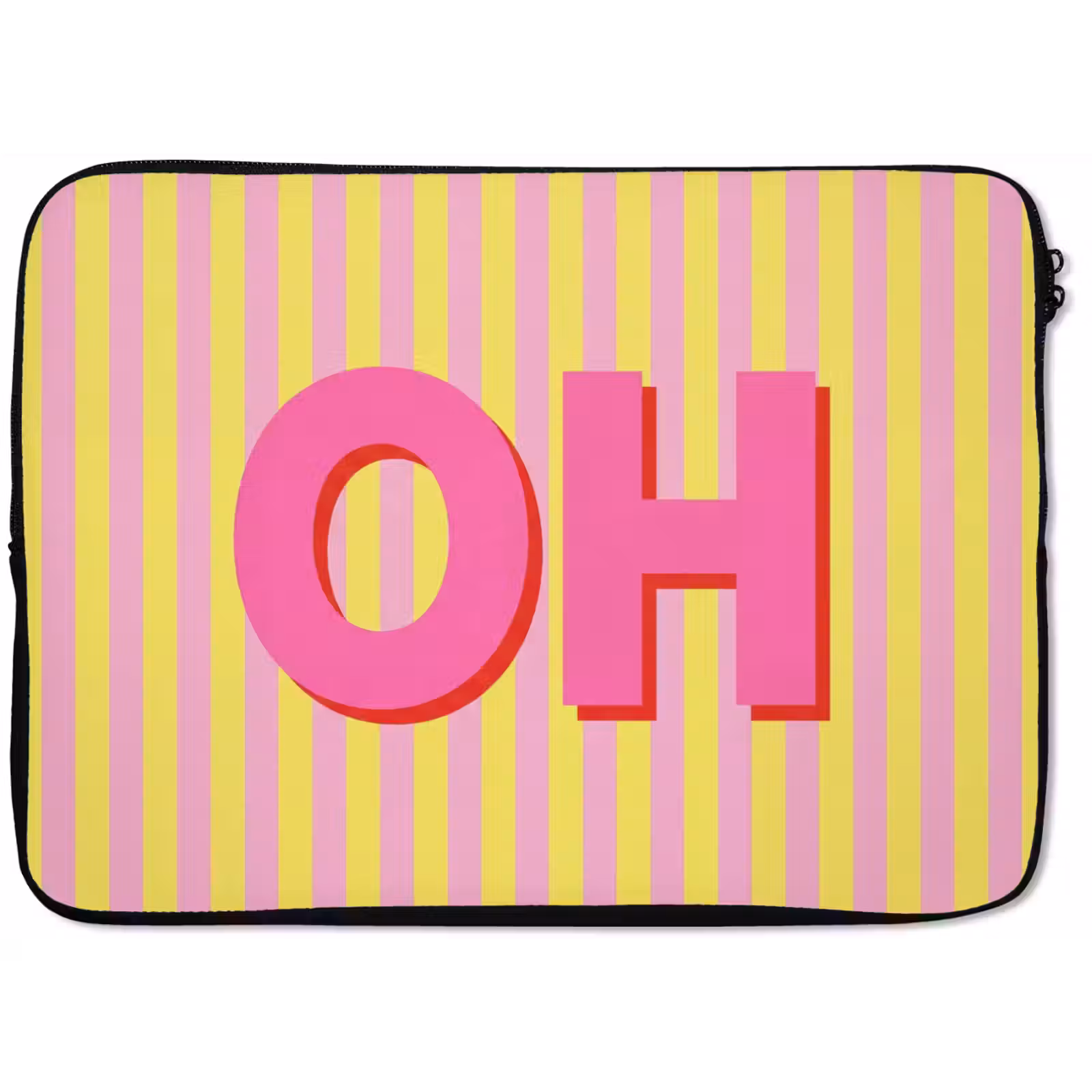 Laptophoes - Tekst - Strepen - Roze — 1